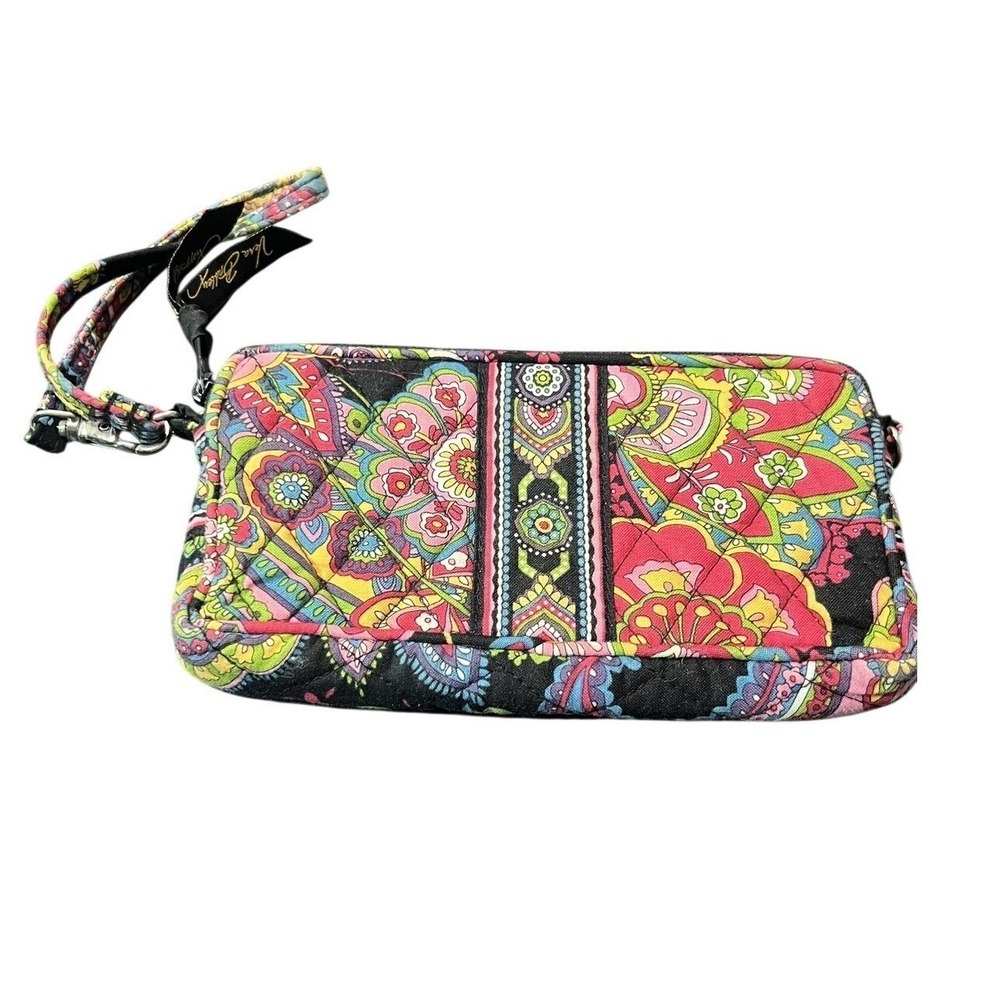 Vera Bradley Quilted Wristlet Wallet Clutch Colorful Floral Paisley Zip Pouch